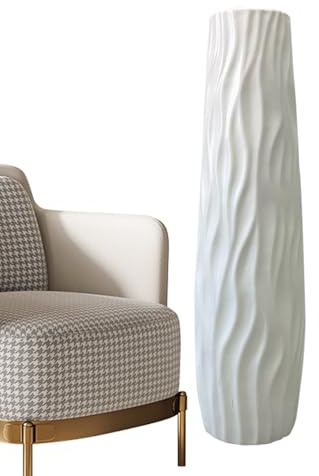 Kanoauo Große Bodenvase - 3D Relief Texturierte Stehdekoration - Moderne Stehvase - Für Zuhause, Küche, Schlafzimmer, Esszimmer, Eingang, Hochzeit, Party, Büro Und Hotel