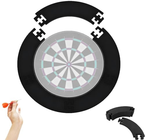 Dart Catchring Surround, Surround Auffangring Dart Backboard, Eva Puzzle Ring Design,Dartscheibe Umrandung, Einfach EIN zu packen und mit zu nehmen, Gesamt Ø 72 cm (Schwarz)