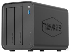 TERRAMASTER F2-425 2-Bay NAS-Speicher mit Intel x86 Quad-Core CPU, 4 GB RAM, 2,5 GbE LAN, Multimedia-Server für Privatanwender zur Netzwerkspeicherung (ohne Festplatte)