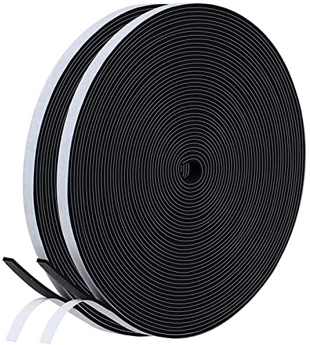 Dichtungsband Selbstklebend für Türen Fenster, 6mm(B) x 1.5mm(D)/20m Schaumstoff klebeband Gummidichtung Gegen Kalte Zugluft/Anti-Kollision/Schalldichter/Wasserdichter/Staubdicht