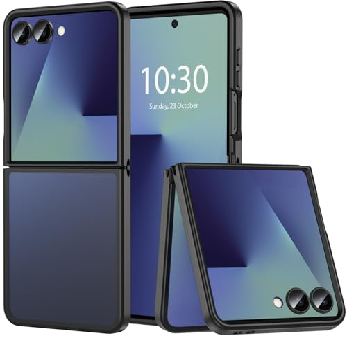 Hensinple für Samsung Galaxy z flip 7 hülle,Militärschutz Case für Samsung z flip 7 hülle Anti-Rutsch Anti-Kratz,Wireless Charging Kompatibel Ultra-Slim handyhülle flip 7 Stoßfest Langlebiges,Schwarz