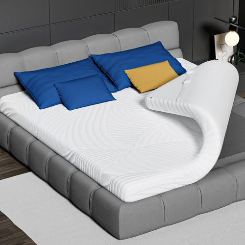 CloudÉtoile Matratzentopper 180x200cm Memory Foam - Bequeme Matratzen Topper 5cm Visco-Schaum Ergonomische Unterstützung für Boxspringbett Wohnmobil Schlafsofa Antirutsch-Bänder, CertiPUR-EU & Öko-Tex