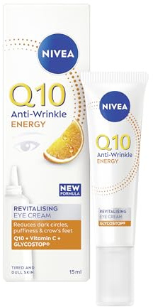 Nivea Q10 Energy Fresh Look Augencreme mit Vit, 15 ml | Anti-Falten Augencreme mit Q10, Vitamin C und Glycostop, reduziert Augenringe, Schwellungen und Krähenfüße