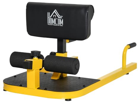 HOMCOM Sissy Squat Kniebeugentrainer Gerät 50x97x(44,5-56,5) cm | Beintrainer, Bauch-Gesäß-Trainer, 3 in 1 Trainer, Verstellbar, bis 120 kg, Stahl