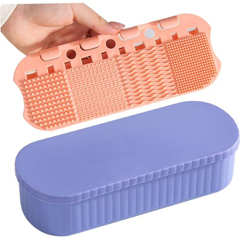 Make-up-Pinselreiniger, Make-up-Pinselreiniger mit Reinigungsmatte, 3-in-1-Kosmetik zum Reinigen, Organisieren und Trocknen, tragbarer Halter 22, 1 x 8, 9 x 5, 6 cm