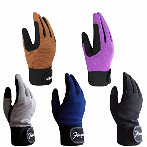 LOVMEAD Reithandschuhe Kinder Grip Reiten Handschuhe Reiterhandschuhe Mädchen Jungen 5-14 Jahre für Reitsport Reiten Fahrrad Gartenarbeit Sport Atmungsaktiv Bequem (L, Schwarz)
