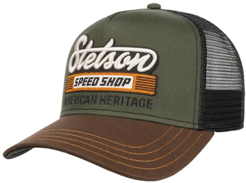 Stetson Speed Shop Truckercap Stoffcap Snapback Herren Sommer Winter Oliv-schwarz One Size