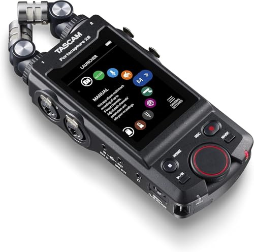 Tascam Portacapture X8 - Portabler 6+2-Spur High-Resolution 32-bit/192-kHz Rekorder, USB2.0, schwarz, portabel