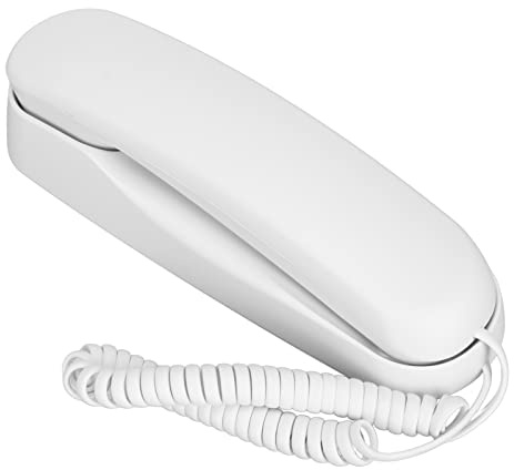 Schnurgebundenes Telefon, weißes, kleines, wandmontierbares Tischtelefon mit Festnetzanschluss, Unterstützung für Blinken, Wahlwiederholung, Stummschaltung, Pause, für Büro, Hotel, Haus, Schule