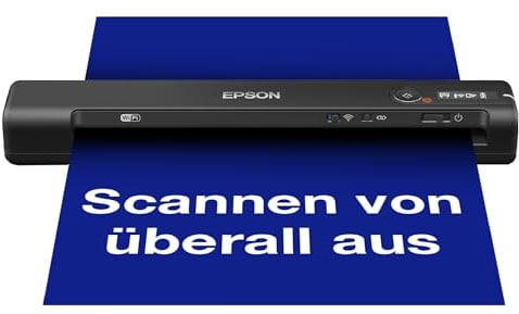 Epson Workforce ES-60W mobiler Dokumentenscanner (Scanner, DIN A4, integrierter Akku, 600dpi, WiFi, USB 2.0)