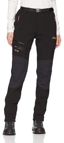 BenBoy Damen Wanderhose Wasserdicht Softshellhose Outdoorhose Winddicht Warm Gefüttert Winter Skihose Snowboardhose Trekkinghose,Schwarz,S