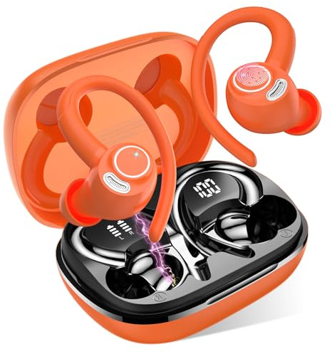 Bluetooth Kopfhörer Sport, In Ear Kopfhörer Kabellos Bluetooth 5.4, Laufen | HD Mic, Herausragender Sound, 40 Std Spielzeit, Comfort Fit, Dual LED-Anzeige, IP7 Wasserdicht mit Ohrhaken, Kopfhörer Joggen