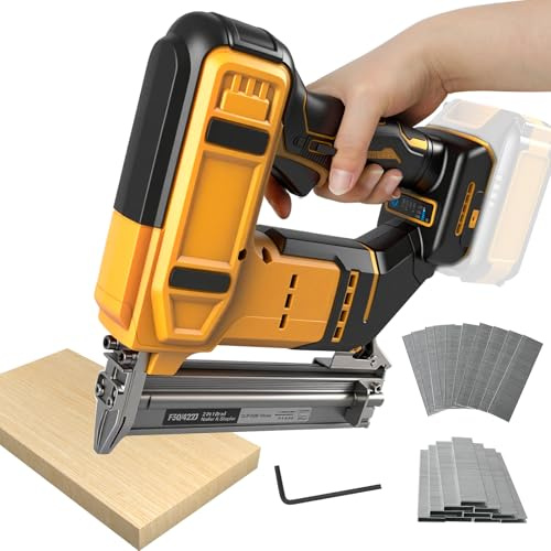 Akku Brad Nagler, 2-in-1 Bürstenlose elektrischer Klammerpistole Hefter 18GA Nagelpistole Tacker für Dewalt mit 1000 Nägeln, 1000 Klammern für DIY Holztischlerei (ohne Akku)