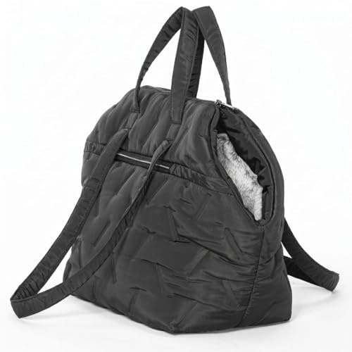 A 4 Pet Hundetasche für Hunde Katzen,Waschbar Welpentasche mit Reißverschluss,Tragetasche für kleinen und mittleren Hund, Welpen, M: 35x22x30 cm, Schwarz