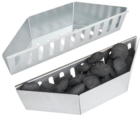 Holzkohlekorb für Weber Grill - BBQ Zubehör für 57 cm Kugelgrills - Kohlekörbe und Kohleschale - Kompatibel mit Weber 7403 und One-Touch Holzkohlegrills