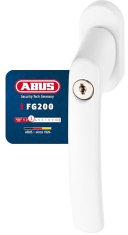 ABUS Abschließbarer Fenstergriff FG200 AB208-5er Set - Fensterknauf mit Druckzylinder, gleichschließend - ABUS-Sicherheitslevel 3-84581 - Weiß