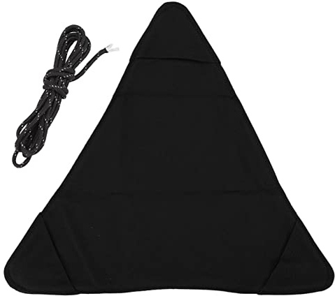 HWGING Dreibein-Hocker, Tragbar, Faltbar, Dreieck-Hocker, Handgefertigt, Kratzfestes Segeltuch, Camping-Hocker, Stoff Zum Angeln (Bräunen) (Schwarz)