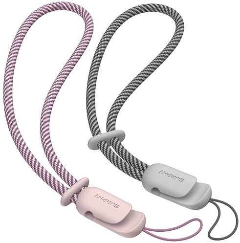 SURPHY 2 Stück Handykette Kurz Universal, Handschlaufe Handy Verstellbares | Handyband Schlüsselband Handyanhänger für Kopfhörer Handyhülle USB-Stick Kamera Schlüsselanhänger
