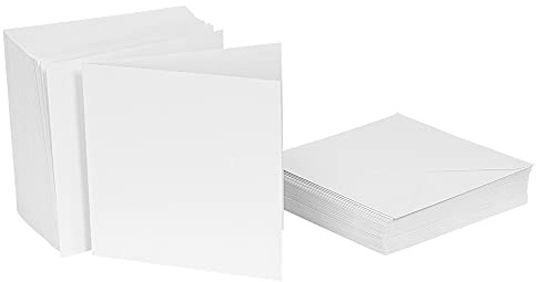 Ideen mit Herz Klappkarten-Set blanko | Faltkarten mit Umschlag | 50 Karten & 50 Umschläge | Karten zum Selbstgestalten (Kartengröße 14,5 x 14,5 cm | quadratisch)