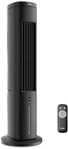 Midea Turmventilator mit 5L Wasserkühlung | Luftkühler mobil | Mobile Klimaanlage ohne Abluftschlauch | Verdunstungskühler, 3 Geschwindigkeitsstufen,75° Schwenkfunktion, 7h Timer, Leiser