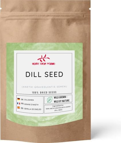 Herbs From Poland – Getrocknete Dillsamen Naturbelassenes Ganzes Kraut Ohne Künstliche Zusätze Ideal für Aufgüsse und Gewürze (500g, Dillsamen)