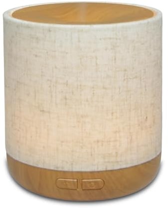 Zen’arôme Ultraschalldiffusor -Alesia - Diffusion Kaltes ätherisches Öl Aromatherapie - Originaldesign, Holzleinenmünze - Holzfarbe - Diffusion + Beleuchtung anpassbar