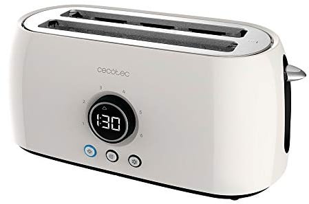 Cecotec Digitaler Toaster ClassicToast 15000 Beige Extra Double, 1500 W, Kapazität für 4 Scheiben Brot, 2 extra breite Langschlitze, 3 Funktionen, LED-Licht, Inklusive oberer Halterungen