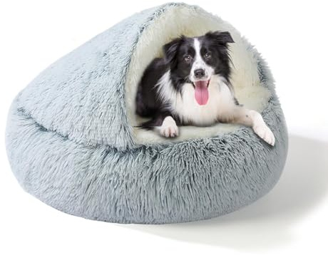 SUOXU Mittelgroßes Hundebett mit Bezug, Rutschfester Unterseite, waschbarem orthopädischem, flauschigem Anti-Angst-Haustierbett. Geeignet für Katzen und Hunde unter 20 kg/44 lbs
