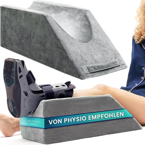 Beinkissen zum Hochlagern – Keilkissen 68x25x22 cm Memory-Schaum – Beinerhöhung nach OP für Fuß Knie Sprunggelenk – Tragegriff & Anti-Rutsch-Noppen – Venenkissen Sofa Bett – Bezug waschbar OEKO-TEX