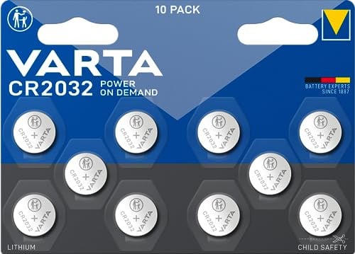 VARTA Batterien Knopfzellen CR2032, 10 Stück, Power on Demand, Lithium, 3V, sicherheitsversiegelte Verpackung, für Smart Home Geräte, Autoschlüssel und weitere Anwendungen