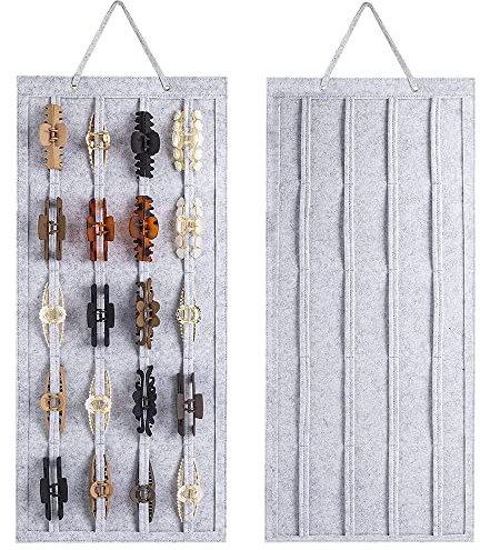 Kraeoke Haarspangen Aufbewahrung Halter Displayhalter für Haarschmuck große Hängende Schmuck Organizer für Mädchen (Grau)