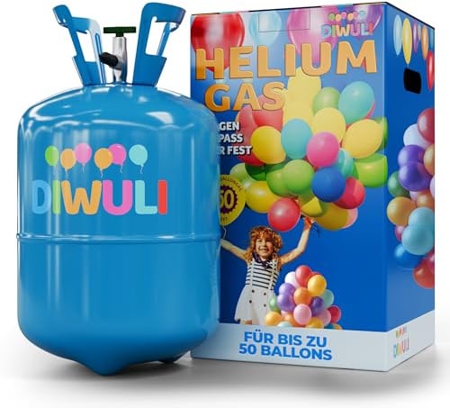 Ballongas [für 50 Luftballons] Helium Gasflasche Balloon Gas für Geburtstag, Hochzeit, Party, befüllt in EU