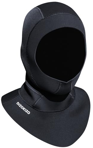 Dizokizo Tauchhaube 3mm Thermo-Neopren-Nasstauchhaube für Männer Frauen Neoprenhaube für Kajakfahren Schnorcheln Segeln Wassersport mit Flow-Vent (L)