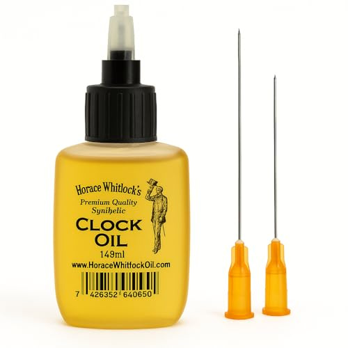 Horace Whitlock Uhrenöl 100% synthetisches Öl Das perfekte Öl für jede mechanische Uhr Getestet auf 3.000+ Uhren über zehn Jahre Zeitraum Kommt mit (1) 23 Gauge 5,1 cm und (1) 7,6 cm Spendernadel.