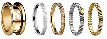 BERING Austauschbar Ring Set für Damen in Silber & Gold mit einzigartigem Twist- & Change System, Symphony-Set-E