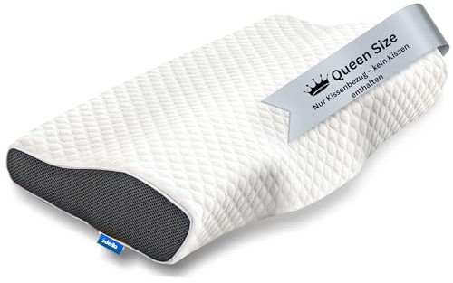 Derila Queen Size Kissenbezug – Hochwertiger, Waschbarer Bezug für Kopfkissen – Atmungsaktiv & Langlebig, Weiß