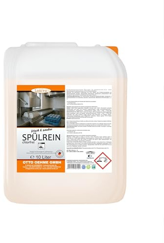 Lorito frisch & sauber Spülrein Spülmaschinenreiniger flüssig 10L - Kraftvoller Geschirrspülreiniger für gewerbliche Geschirrspülmaschinen, Schnelltrocknend & pflegend