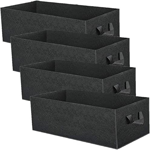 LATERN 4 Stück 8 Gallonen Pflanzenzuchttaschen, Rechteckig Vlies Atmungsaktiv Taschen Wachsen Schwerlast Verdickt Wurzelbelüftung Behälter für Gartentöpfe mit Riemengriffen für Blumen Gemüse