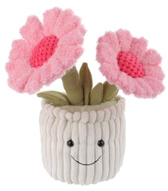 Apricot Lamb Plüsch Pflanze Handnähte Sonnenblume Plüschtier Puppen Spielzeug Weich & Waschbar Geschenk für Kinder Baby Mädchen Junge Blume Rosa
