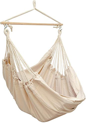 AMANKA Extra Sicher: XXL Hängesessel 185x130 cm - Bequemer Hängestuhl für Kinder und Erwachsene - Indoor Hängeschaukel aus Baumwolle - Tragbare Hängematte für Kinderzimmer, Wohnzimmer, Balkon, Garten