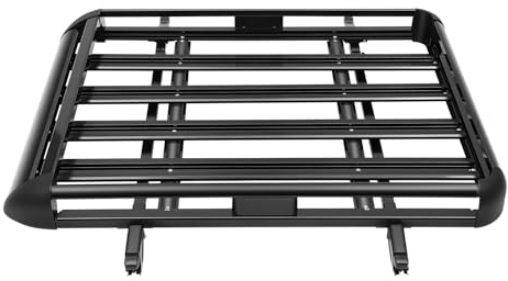 JJsdwin Aluminium Gepäckkorb Dachträger, Dachkorb Auto Gepäckträger mit Schallwand, Dachgepäckträger für SUV-Universalmodelle, Belastbarkeit 68kg