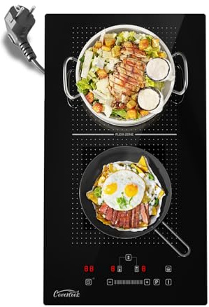 COVERCOOK Glaskeramikkochfeld 30 cm 2 Zonen Elektrisches Kochfeld, Timer-Funktion