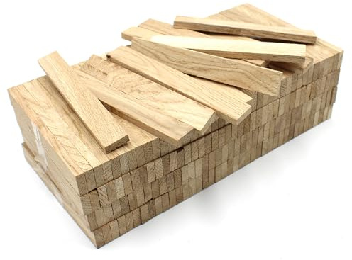 VmG-Store 40x Holzleisten Eiche 22x8x160mm Holzklötzchen zum Basteln DIY | Naturholz für Dekoration Gravuren Wandverkleidung Regale Bastelholz Klötzchen unbehandelt & gesägt zum Bauen und Verkleiden