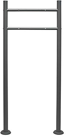 Wiltec Briefkasten Ständer Anthrazit 1200 x 500 mm, Standfuß für Postkasten Briefkästen Mailbox, Briefkastenständer aus Stahl für Standbriefkasten