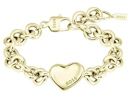 HBJ BOSS Jewelry Gliederarmband für Damen Kollektion HONEY LOVE in Gelbgold mit einem Herz-Anhänger - 1580639