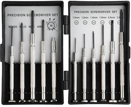 Mini Schraubenzieher Set 11 in 1, Brillen Reparatur und Uhren | 11-in-1 Mini-Schraubenzieher-Set für Brillen, Uhren und Elektronik, magnetisch, kompakt und sauber sortiert