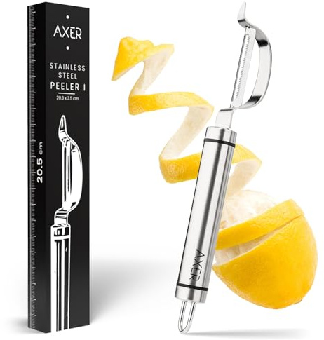 Axer Vertikaler Sparschäler Linkshänder und Rechtshänder – Spülmaschinenfest - Obst und Gemüseschäler Edelstahl – Kartoffelschäler Spargelschäler Obstschäler - Schäler Küche - Potato Peeler