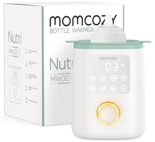 Momcozy MW02 Nutri-Flaschenwärmer Baby mit präziser Temperaturkontrolle & Nachtlicht | 9-in-1 Faschenwärmer mit Schnellaufheizung, automatischer Abschaltung und universeller Flaschenkompatibilität