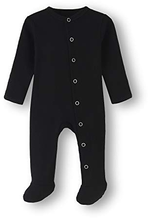 BINIDUCKLING Druckknopf Schlafanzug Mit Fuß, Fäustlings Bündchen - Langarm Strampler Pyjamas für Jungen Mädchen 0-12 Monate, 2er Pack/1er Pack, Baumwolle