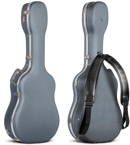 CAHAYA Akustikgitarre Koffer schwarzem Gitarrenkoffer ABS Wasserdichter Hartschalenkoffer 1,5 cm Dicke Polsterung geeignet für 41 Zoll Gitarre